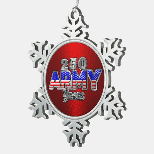 ARMY 250 YEARS TIN SNEEUWVLOK ORNAMENT (Rechts)