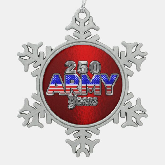 ARMY 250 YEARS TIN SNEEUWVLOK ORNAMENT (Voorkant)