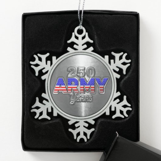 ARMY 250 YEARS TIN SNEEUWVLOK ORNAMENT (Kistje)