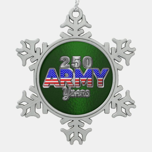 ARMY 250 YEARS TIN SNEEUWVLOK ORNAMENT (Voorkant)