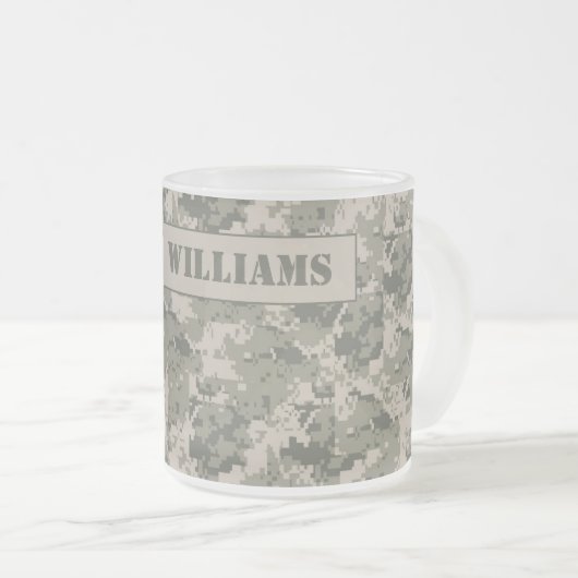 ARMY ACU Camoflauge - Beker van glazen koffie met  Matglas Koffiemok (Voorkant rechts)