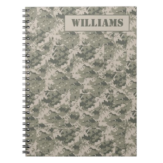 ARMY ACU Camoflauge Digital Camo Spiral Notebook Notitieboek (Voorkant)