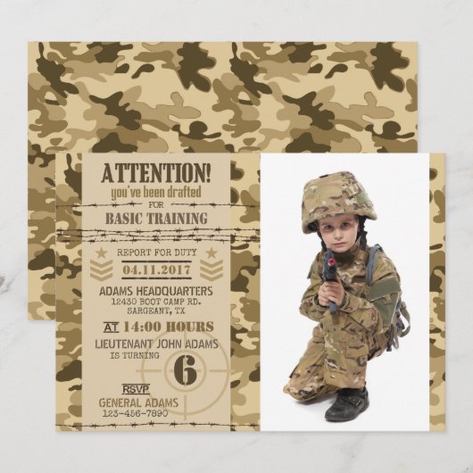 Army Air Camouflage Militaire Verjaardag Kaart (Voorkant / Achterkant)