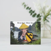 Army Air cav 1e 7e cavalerie briefkaart patch (Staand voorkant)