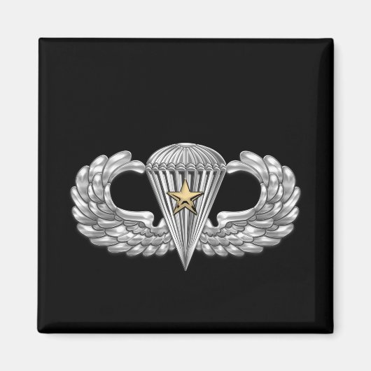 Army Airborne Basic Parachutist met Combat Star Magneet (Voorkant)