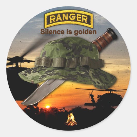 Army Airborne Ranger LRRP Recon LRPS Ronde Sticker (Voorkant)