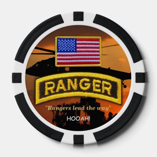 Army Airborne Rangers Veterans Vets Pokerchips (Voorkant)