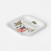 Army American Flag Baby shower waslijn Papieren Bordje (Gebogen)