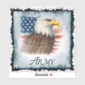Army American Flag & Eagle Sticker (Vel)