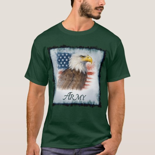 Army American Flag & Eagle T-shirt (Voorkant)