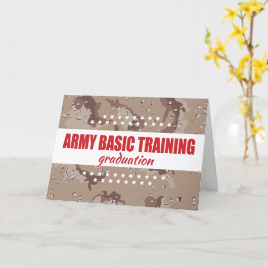 Army Basic Training Afstuderen Gefeliciteerd Kaart (Gele Bloem)