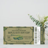 Army Birthday Party uitnodiging ticket (Staand voorkant)