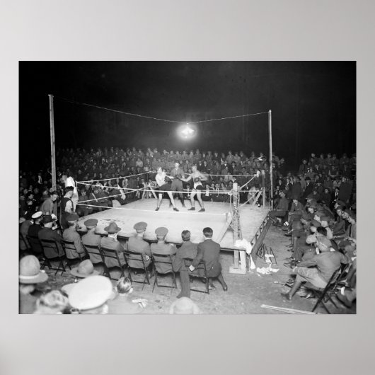 Army Boxing Match, jaren 20 Poster (Voorkant)