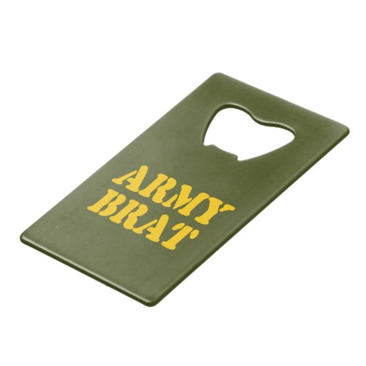 ARMY BRAT CREDITKAART FLESSENOPENER (Voorkant Gekanteld)