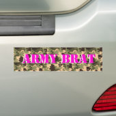ARMY BRAT ON CAMO PRINT BUMPERSTICKER (Op auto)