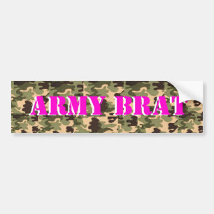 ARMY BRAT ON CAMO PRINT BUMPERSTICKER
