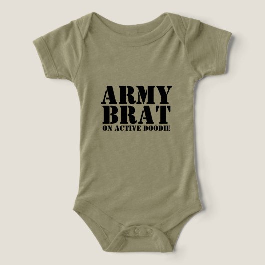 Army Brat op actieve Doodie Baby Humor (Design voorkant)