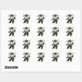 Army Bunny Ronde Sticker (Vel)