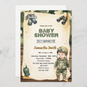 Army Camo Baby Shower Invitation Kaart (Voorkant / Achterkant)
