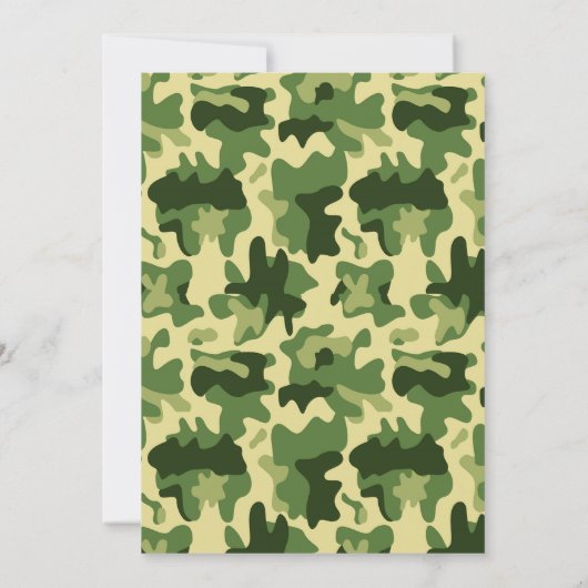 Army Camo Baby shower Uitnodiging (Achterkant)