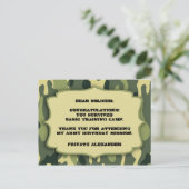 Army Camo Birthday party thank you note Briefkaart (Staand voorkant)