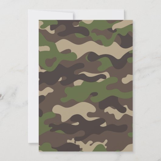 Army Camo Birthday Uitnodiging (Achterkant)