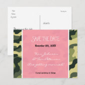 Army Camo Camouflage & Roze Briefkaart Bewaar de d (Voorkant / Achterkant)