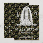 Army Camo Diamond Wedding Dress Vrijgezellenfeest Kaart (Voorkant / Achterkant)