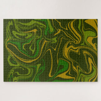 Army Camo Marble Melt Psychedelic Jigzaag Puzzle Legpuzzel