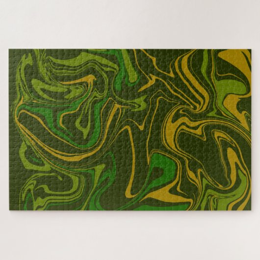 Army Camo Marble Melt Psychedelic Jigzaag Puzzle Legpuzzel (Horizontaal)