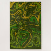 Army Camo Marble Melt Psychedelic Jigzaag Puzzle Legpuzzel (Verticaal)