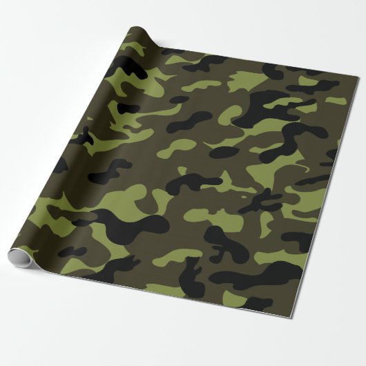 Army Camo Pattern Cadeaupapier (Uitgerold)