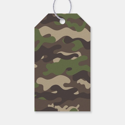 Army Camo Verjaardagsfeestje Gift Label Cadeaulabel (Achterkant)