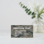 Army Camouflage Green Brown Soldaat Visitekaartje (Staand voorkant)