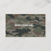 Army Camouflage Green Brown Soldaat Visitekaartje (Achterkant)