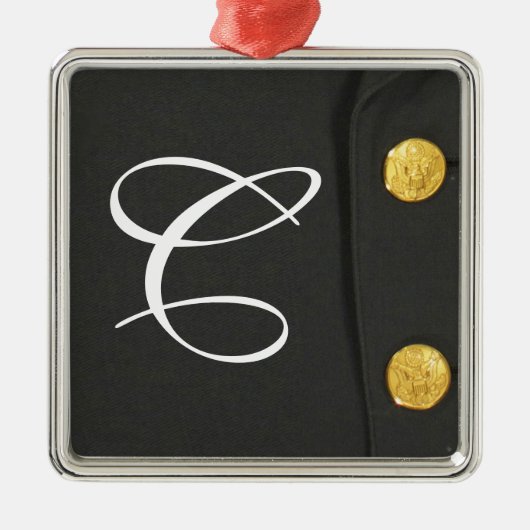 ARMY Class A Uniform DRE Monogram Initiaal Ornamen Metalen Ornament (Voorkant)