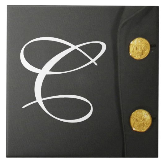 ARMY Class A Uniform Dress Monogram Display Tile Tegeltje (Voorkant)