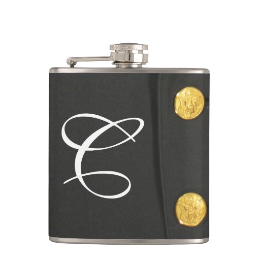 ARMY Class A Uniform Dress Monogram Whiskey Flask Heupfles (Voorkant)