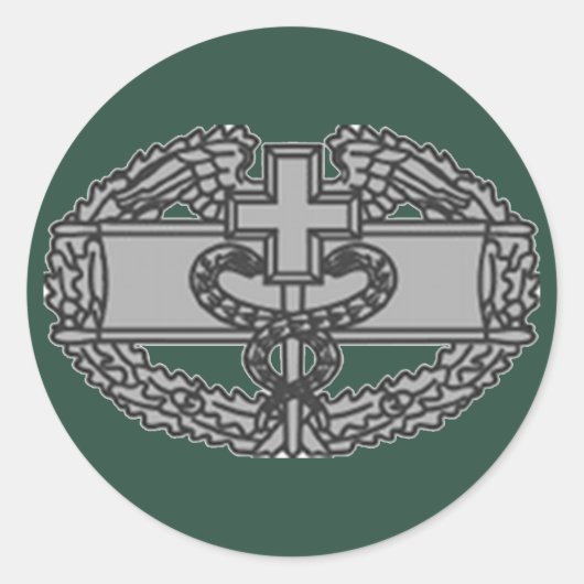 Army Combat Medical Badge Ronde Sticker (Voorkant)