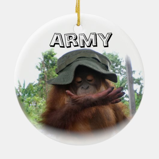 Army Fan Cute Keramisch Ornament (Achterkant)