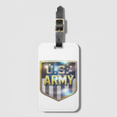 Army Flag Shield Luggage Tag Bagagelabel (Voorkant (verticaal))