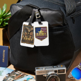Army Flag Shield Luggage Tag Bagagelabel
