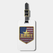 Army Flag Shield Luggage Tag Bagagelabel (Voorkant verticaal)