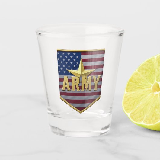 Army Flag Shield Shot Glas (Voorkant)
