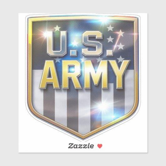 Army Flag Shield Sticker (Vel)