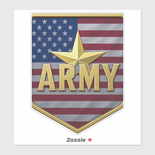 Army Flag Shield Sticker (Vel)
