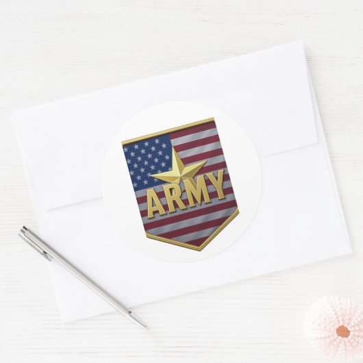 Army Flag Shield Sticker (Envelop)