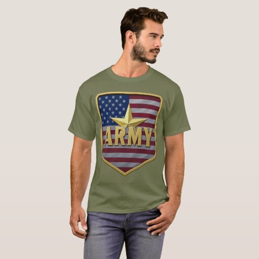 Army Flag Shield Tshirt (Voorkant volledig)