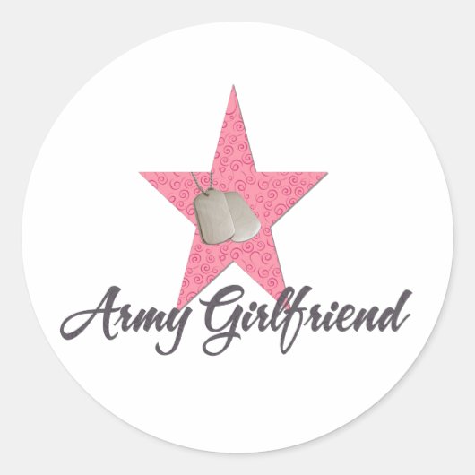 Army Girlfriend Ronde Sticker (Voorkant)