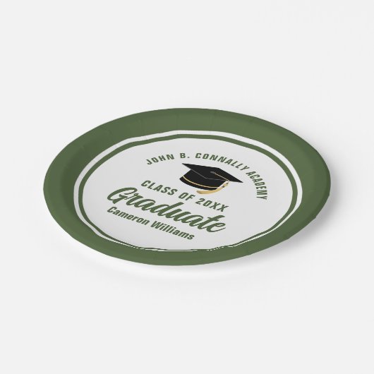 Army Green Afstuderen afstudeerfeest Papieren Bordje (Gekanteld)